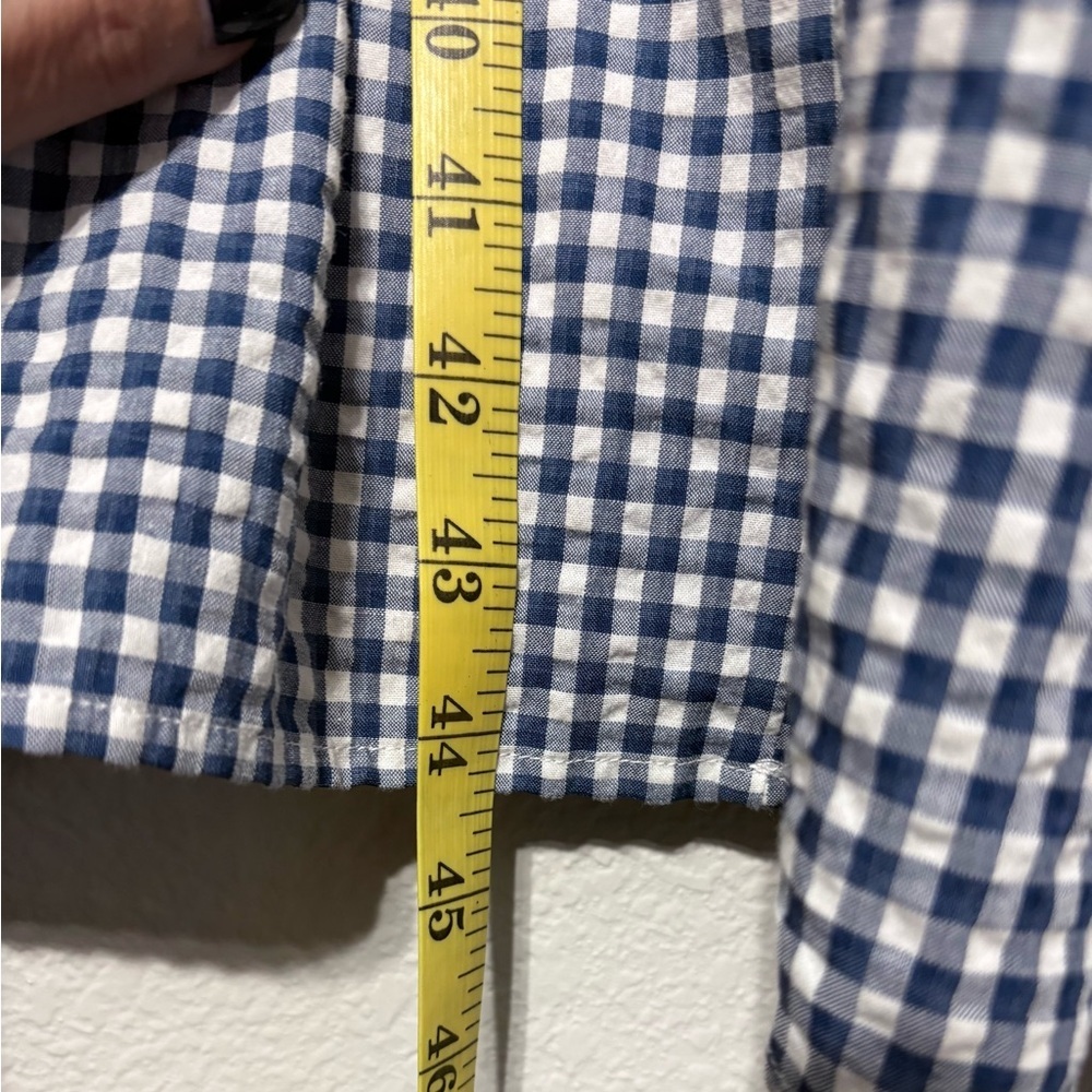 Strapless Blue Gingham Maxi Dress with Cutout - Picture 7 of 14